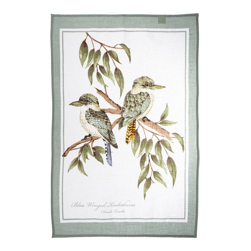 Linen Blend Tea Towel Kookaburra