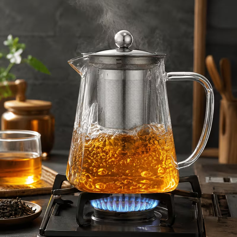 Glass Teapot with Stainless Steel Filter & Lid – 750ml