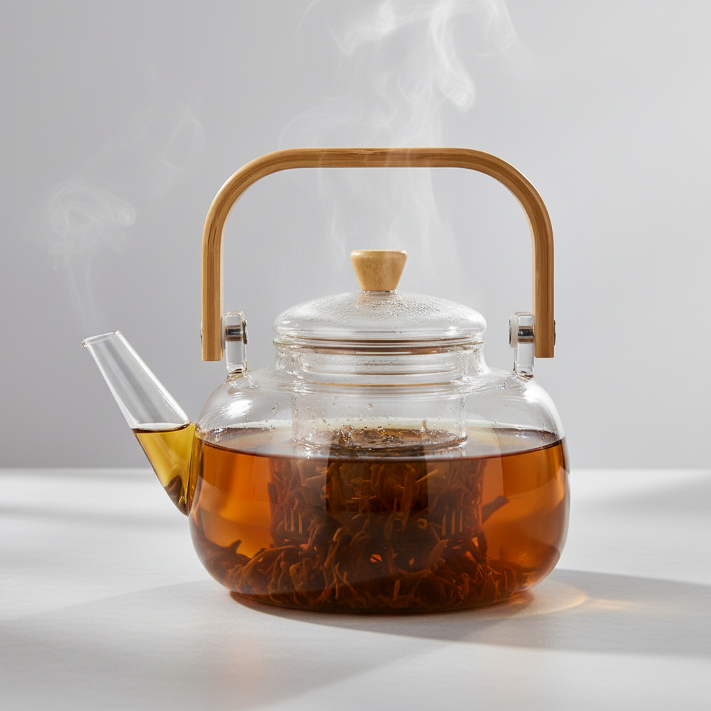 Glass Teapot with Bamboo Handle – 900ml