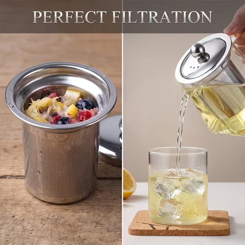 Glass Teapot with Stainless Steel Filter & Lid – 750ml