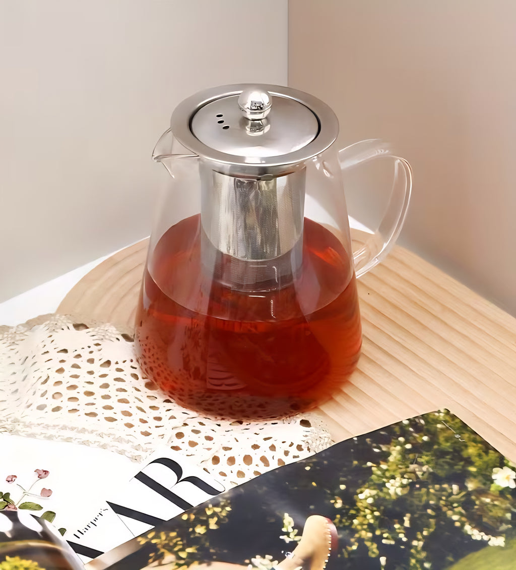 Glass Teapot 950ml with Stainless Steel Lid