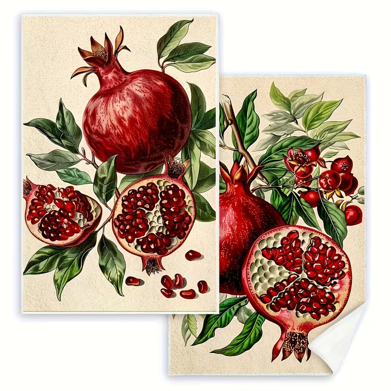 Pomegranate Tea Towels — Set of Two