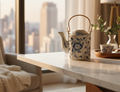 Vietnamese Ceramic Teapot 120ml Blue Pattern