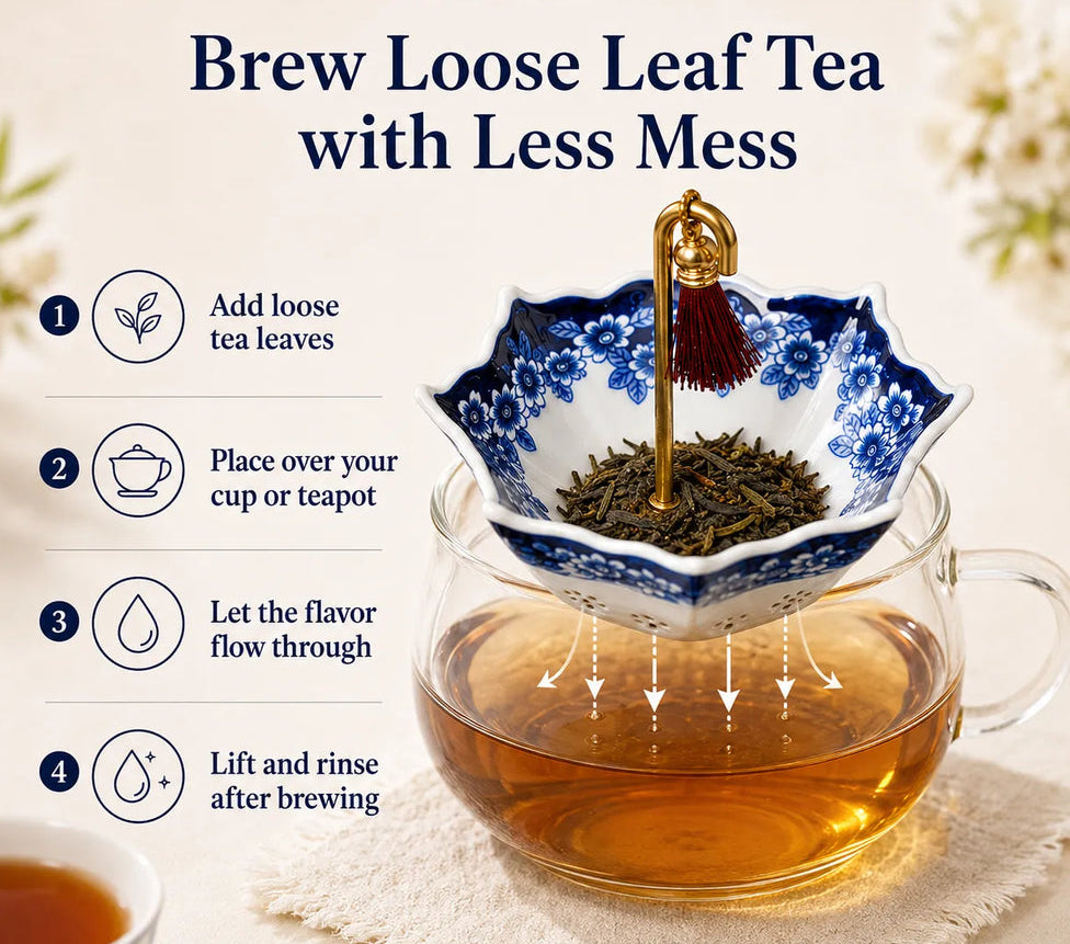 Ceramic Tea Strainer – Umbrella Shape