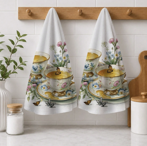 Afternoon Tea Garden Tea Towels — Set of Two