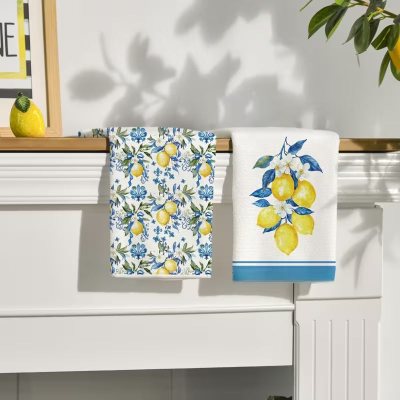Mediterranean Lemon Tea Towel Set – Set of two
