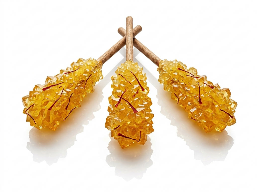 Saffron Rock Candy - 3 sticks