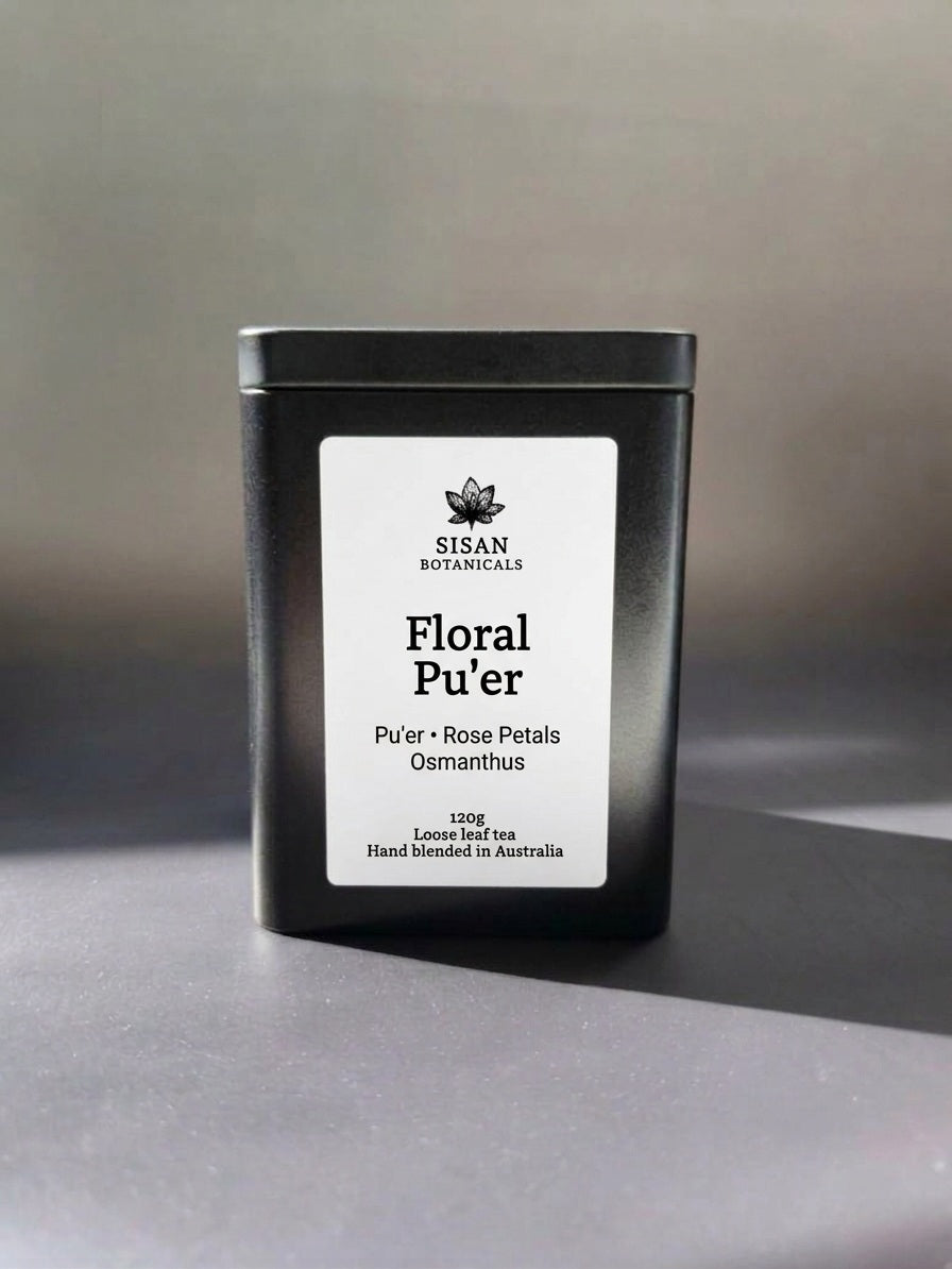 Floral Pu'er Tea Loose Leaf Tin 125g